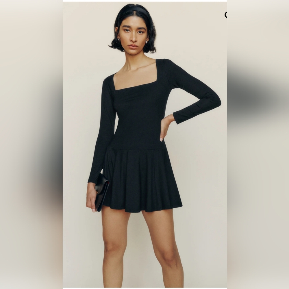 NWT Reformation Coen Knit Dress in Black